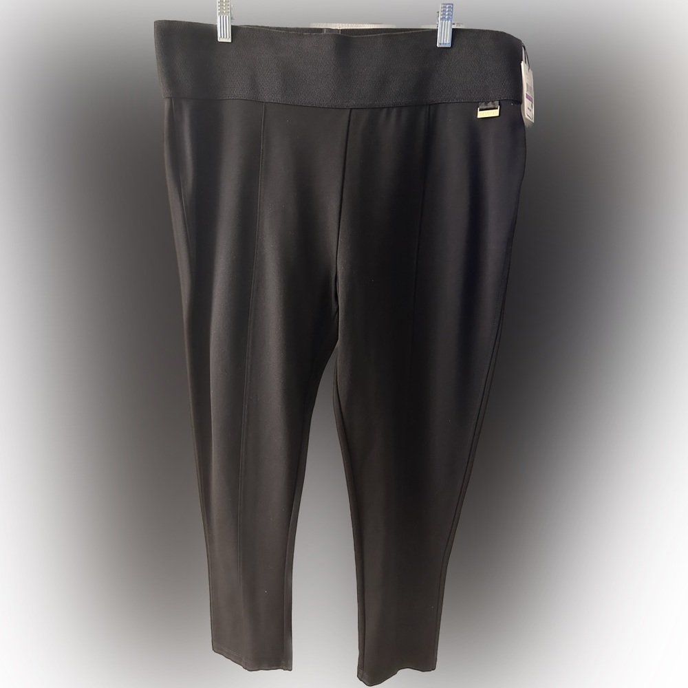 Calvin Klein black ponte leggings with elastic wide waist